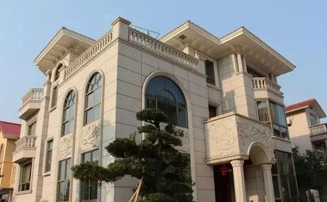 青島嶗山區環海嘉園黃金麻石材外墻裝修效果圖